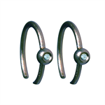 Miss Globosa - Mini hoops, 12 mm, Sort sølv